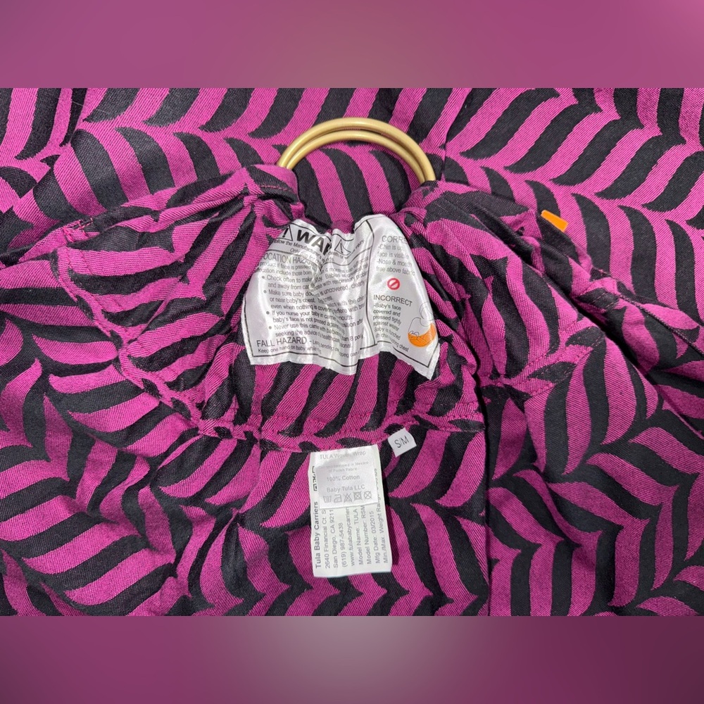 Tula Ring Sling in Migaloo Raspberry Pattern. Sz S/M. - Picture 4 of 7